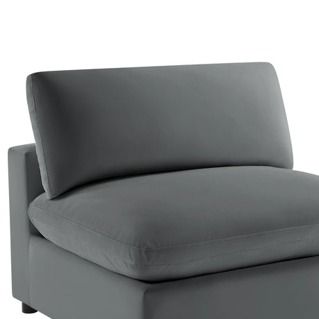 Plush Modern Armless Slipper Chair With Solid Wood Legs - Omega Lifestyles