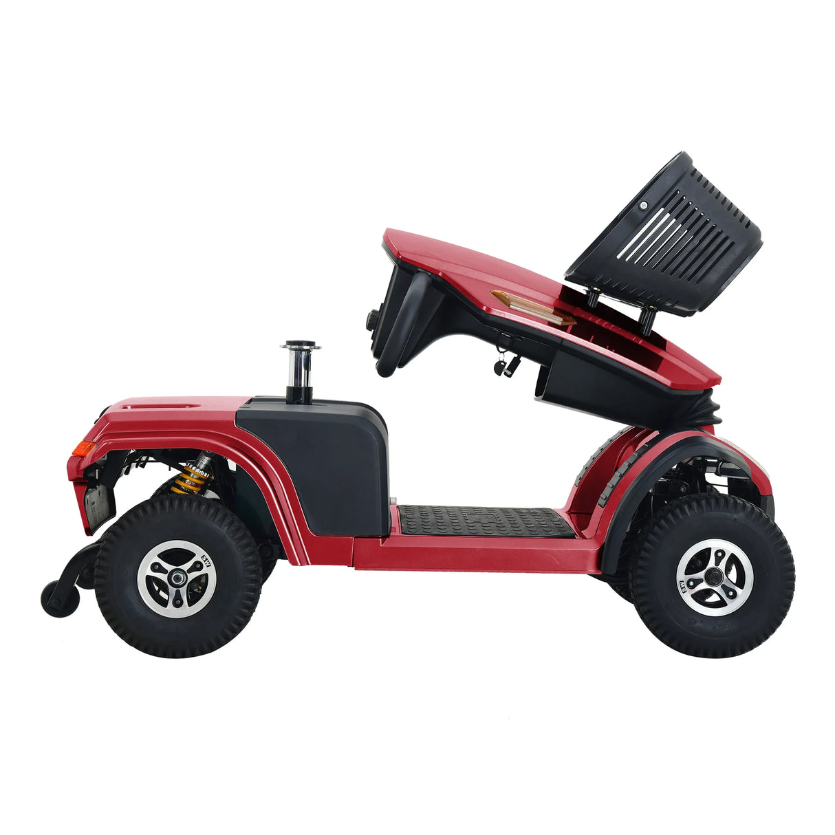 Heavy Duty Red Mobility Scooter With Luxury Seat - Omega Lifestyles