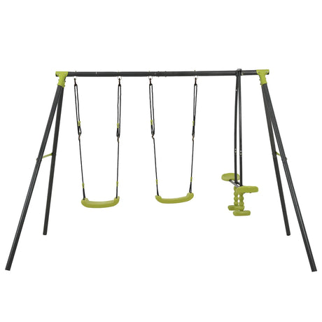 Three Seat Steel Children’s Outdoor Swing Set - Omega Lifestyles