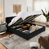 King Upholstered Chenille Storage Platform Bed Frame