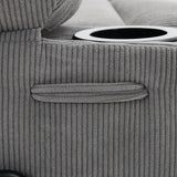 Medium-Firm Corduroy Remote-Controlled Heating Massage Recliner - Omega Lifestyles