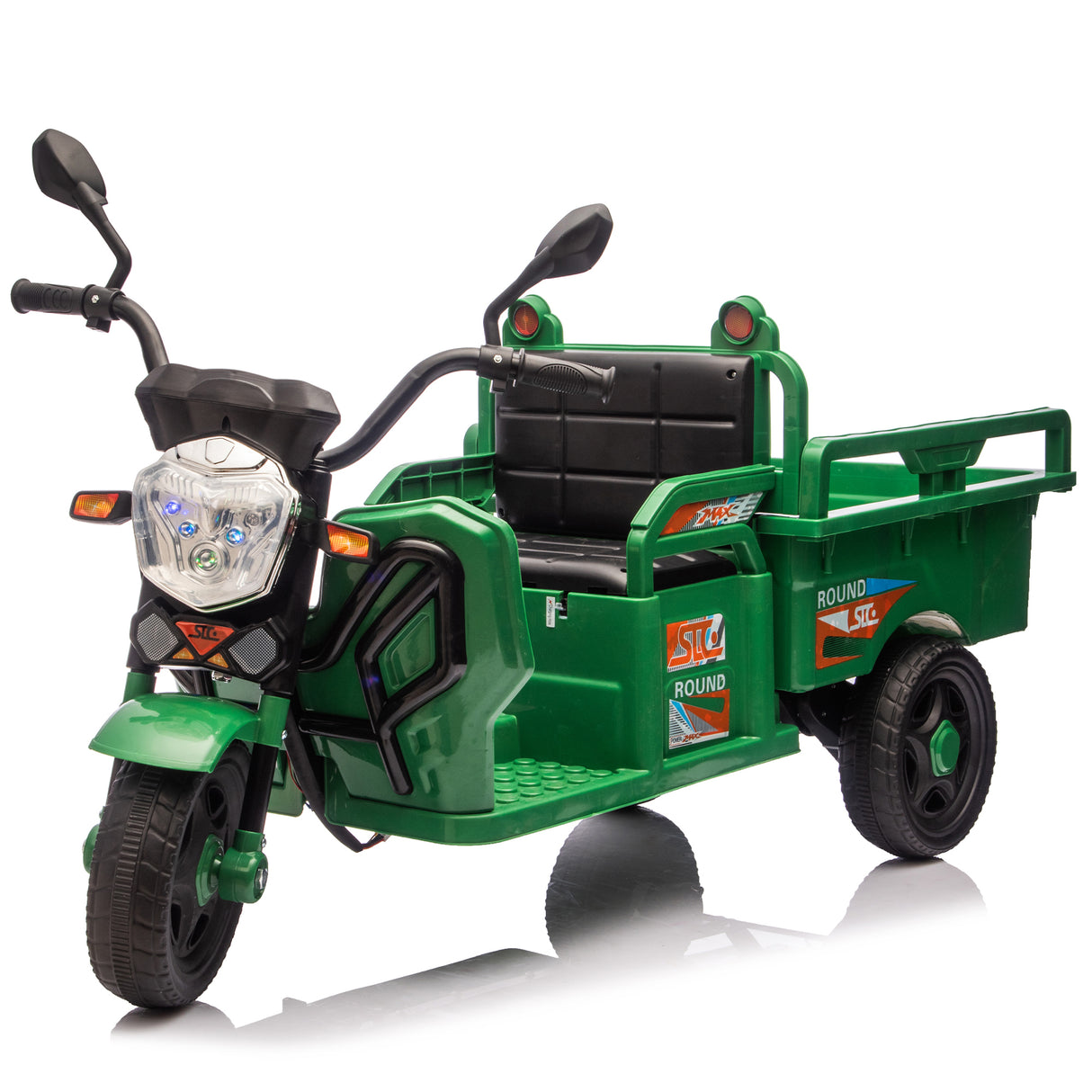 12V Kids Electric 3-Wheel Ride-On Truck With LED Lights
