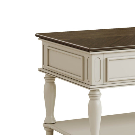 Mid-Century Farmhouse Coffee Table With Drawer Wheels - Sleep Galleria