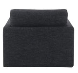 Dark Gray Fabric Foam-Filled Swivel Chair With Toss Pillow - Omega Lifestyles