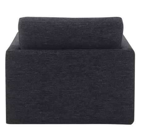 Dark Gray Fabric Foam-Filled Swivel Chair With Toss Pillow - Omega Lifestyles