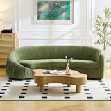 Modern Curved 4-Seat Polyester Upholstered Sofa