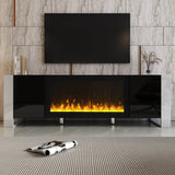 Modern Minimalist TV Stand With Electric Fireplace - Sleep Galleria