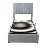Twin Upholstered Platform Bed With Hydraulic Storage - Omega Lifestyles