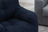 Soft Teddy Fabric Tufted Foam Bean Bag Chair Dark Blue - Omega Lifestyles