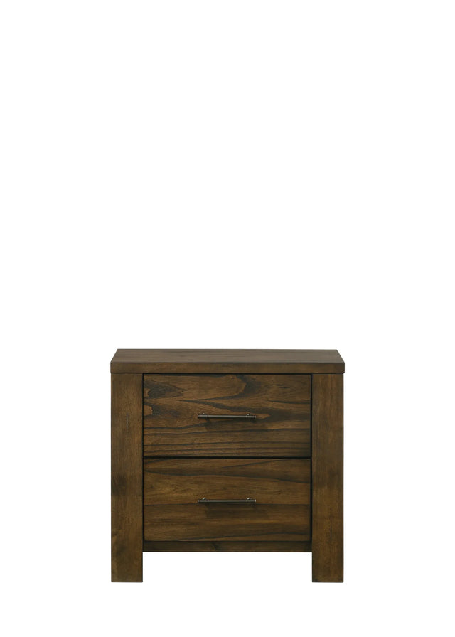 Oak Finish Synthetic Wood Classic Storage Nightstand - Omega Lifestyles