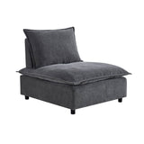 Chenille Fabric Armless Accent Chair With Foam Cushion - Omega Lifestyles