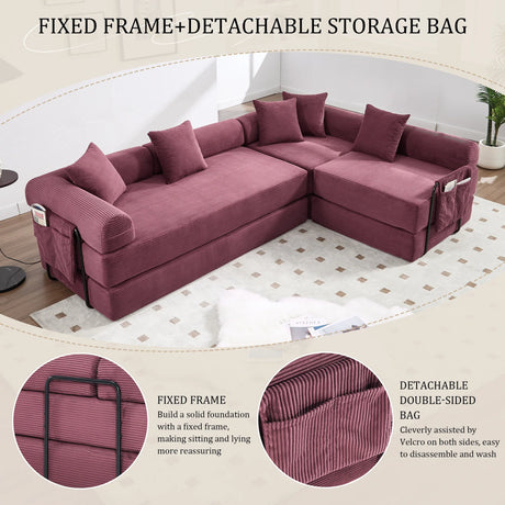 Convertible Corduroy Folding Memory Foam Sofa Bed - Omega Lifestyles