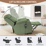 Power Lift Recliner Medium-Soft Snowflake Velvet Chair - Omega Lifestyles