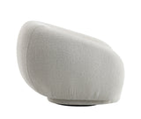 Beige Boucle Swivel Accent Chair With High-Density Foam Cushion - Omega Lifestyles
