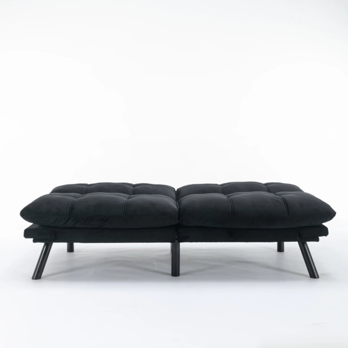 Black Upholstered Convertible Twin Sofa Bed With Foam Cushion - Omega Lifestyles