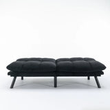 Black Upholstered Convertible Twin Sofa Bed With Foam Cushion - Omega Lifestyles