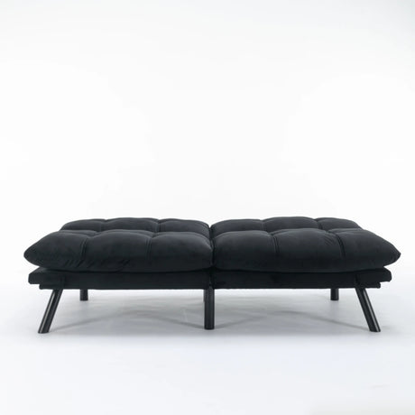 Black Upholstered Convertible Twin Sofa Bed With Foam Cushion - Omega Lifestyles