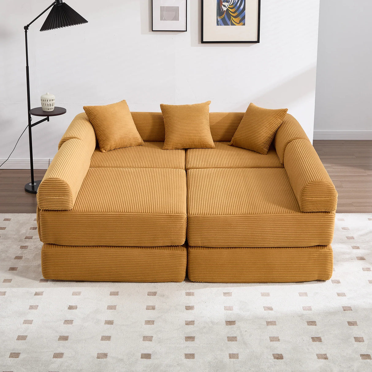 Convertible Corduroy Memory Foam Folding Sofa Bed - Omega Lifestyles