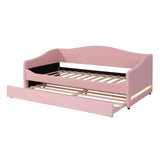Twin Upholstered Teddy Fleece Daybed With LED Trundle - Omega Lifestyles