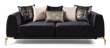 Modern Velvet Upholstered Wood Frame Sofa With Pillows - Omega Lifestyles