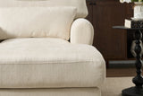 Modern White Upholstered Wood Chaise Lounge Recliner Chair - Omega Lifestyles