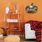 Multicolor Paper Harvest Moon Wooden Pumpkin Wall Art - Omega Lifestyles