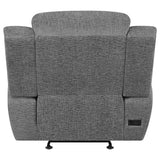 Charcoal Upholstered Power Glider Recliner With Pocket Coils - Omega Lifestyles