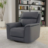 Manual Swivel Genuine Leather Glider Recliner Chair - Omega Lifestyles