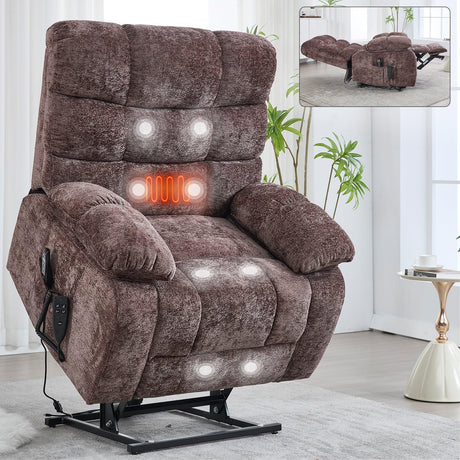 Medium-Firm Power Lift Recliner Chair With Heat Massage - Omega Lifestyles