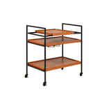 Oaken Black And Oak Finish Metal Serving Cart - Omega Lifestyles