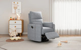 Manual Rocker Swivel Linen Upholstered Recliner Chair With Pillows - Omega Lifestyles