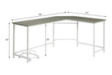 Space-Saving L-Shape Gray White Computer Desk With Storage - Omega Lifestyles