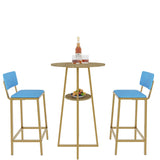 Three Piece Bar Table And Chairs Set With Storage - Omega Lifestyles