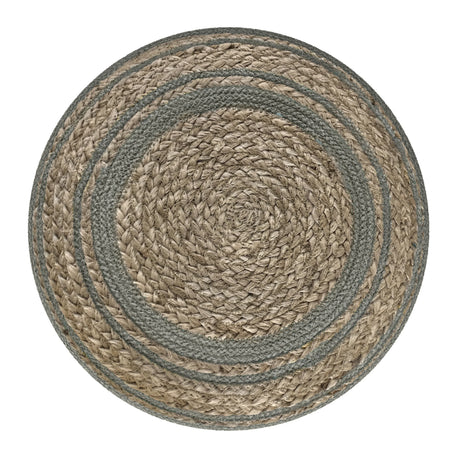 Round Braided Cotton Jute Pouf Accent Stool - Omega Lifestyles