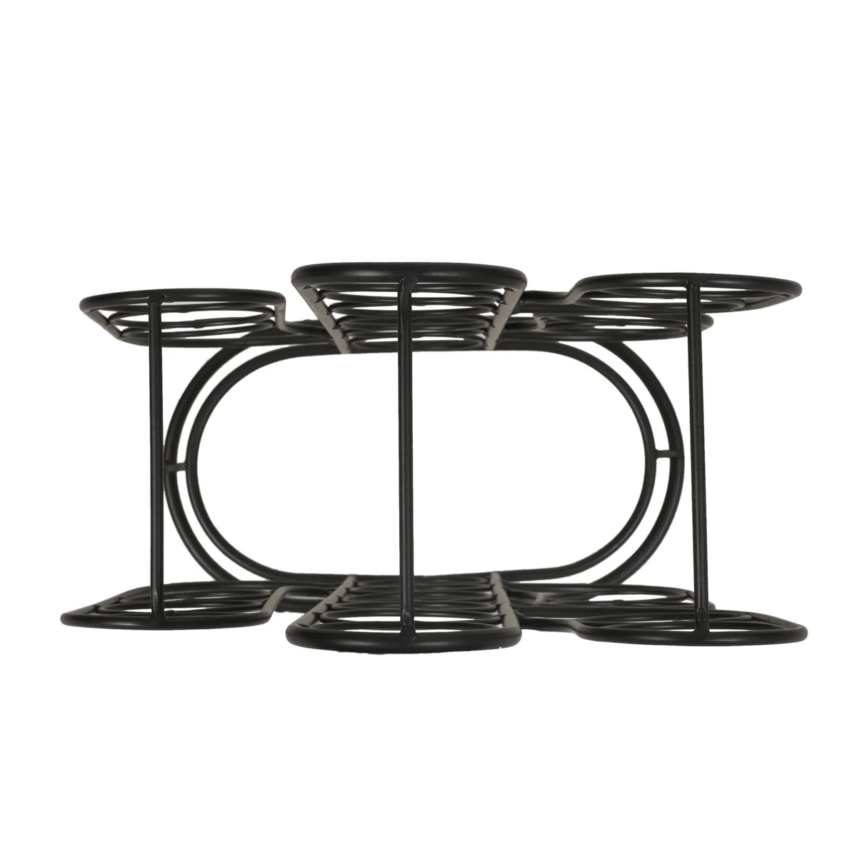 Modern Industrial Black Metal Cactus Tabletop Wine Rack - Omega Lifestyles