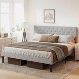 Queen Modern Iron Adjustable Headboard Bed Frame - Omega Lifestyles
