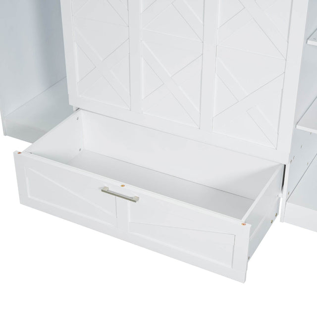 Twin Wood Murphy Bed With Wardrobe And Shelves - Omega Lifestyles