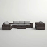 12-Piece Outdoor Wicker Seating Group With Cushions