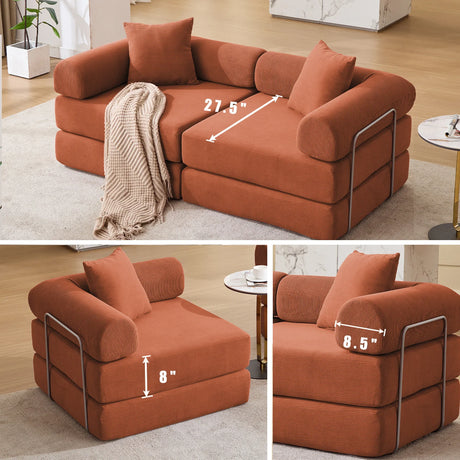 Modular Folding Convertible Corduroy Sofa Bed - Omega Lifestyles