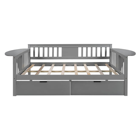 Full Full Size Solid Wood Daybed With Two Drawers - Omega Lifestyles