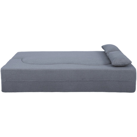 Full Size Convertible Teddy Fabric Sofa Bed With Pillows - Omega Lifestyles