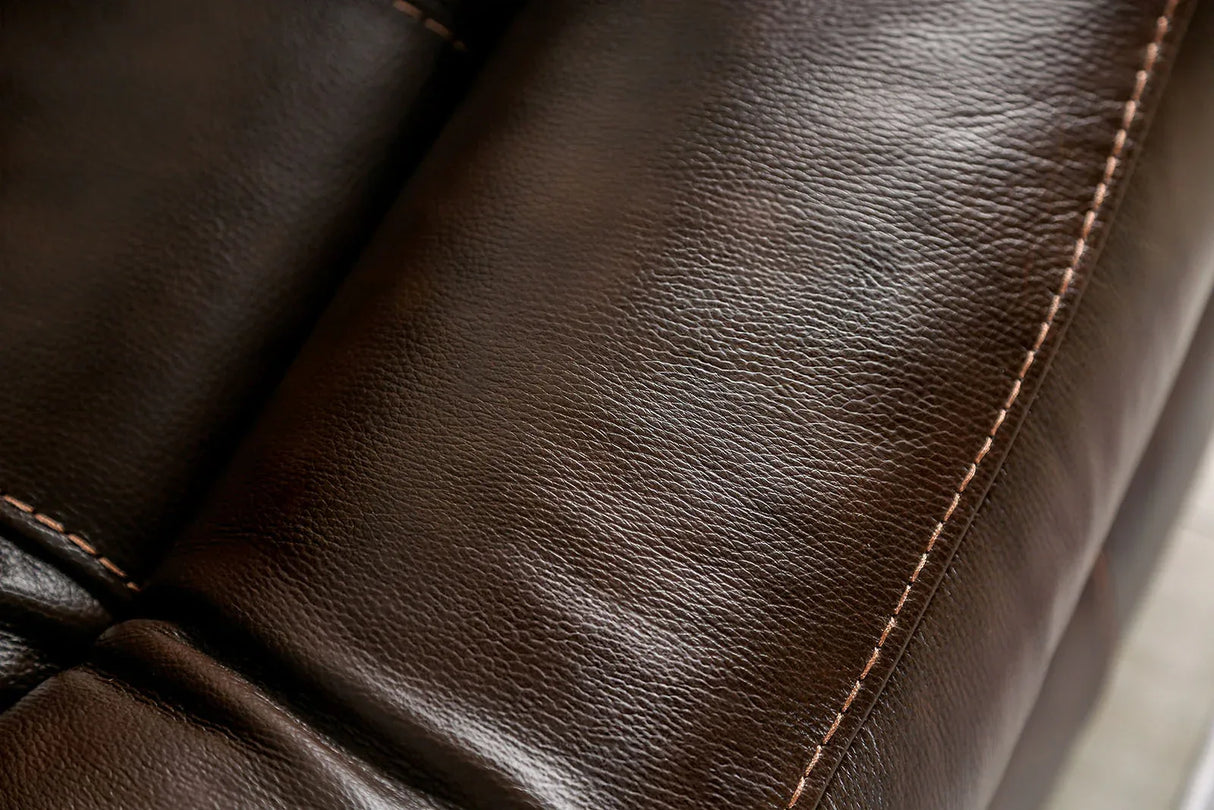 Transitional Brown Top Grain Leather Power Recliner Chair - Omega Lifestyles