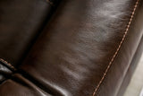 Transitional Brown Top Grain Leather Power Recliner Chair - Omega Lifestyles