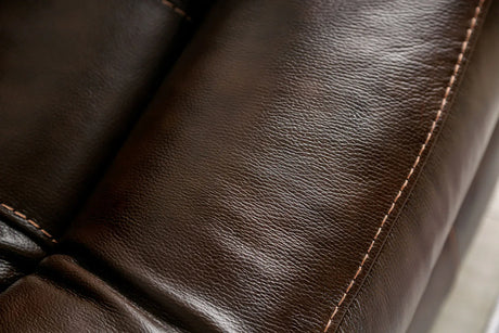 Transitional Brown Top Grain Leather Power Recliner Chair - Omega Lifestyles