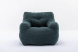 Soft Teddy Fabric Tufted Foam Bean Bag Chair Green - Omega Lifestyles