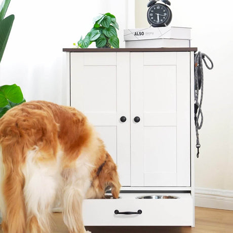 Hidden Pull-Out Dog Feeding Station With Bowls - Sleep Galleria