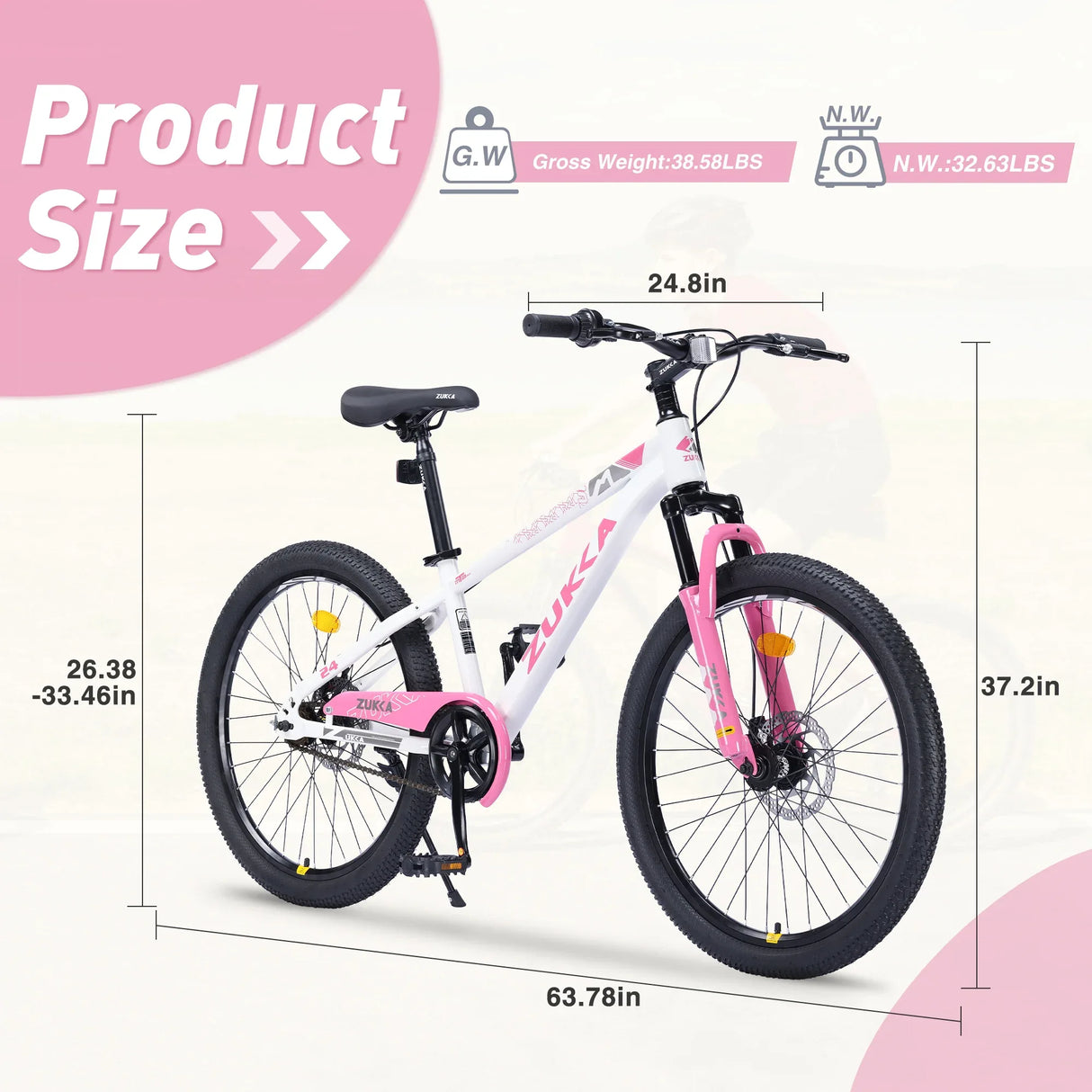 24-Inch Steel Frame Kids Mountain Bike Age 9-12 - Omega Lifestyles