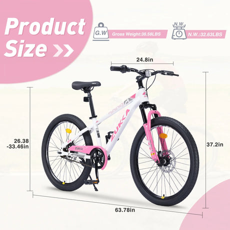24-Inch Steel Frame Kids Mountain Bike Age 9-12 - Omega Lifestyles