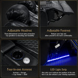 Power Recliner Genuine Leather Fully Adjustable With RGB Lighting - Omega Lifestyles