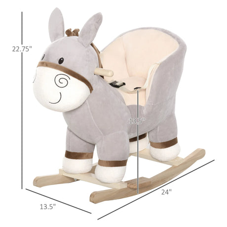 Plush Donkey Kids Rocking Chair With Sound And Seatbelt - Omega Lifestyles